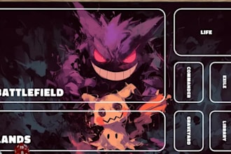 create card playmat, trading card mat, pokemon playmat, one piece tcg playmat