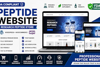 build fda compliant peptide website research peptide woocommerce store design