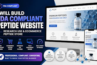 build fda compliant peptide website research use and ecommerce store
