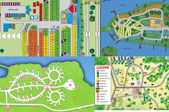 do campground map illustration vector rv park map resort site plan property map