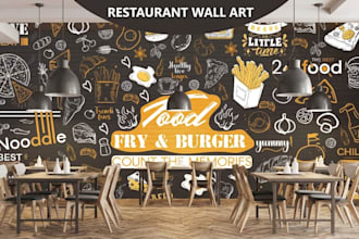 design mural and office wall art, or wallpaper design
