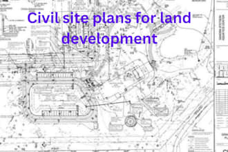 design civil site plans for land development, grading, drainage, contour drawing