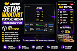 setup whatnot vertical stream for auctions or sport with obs