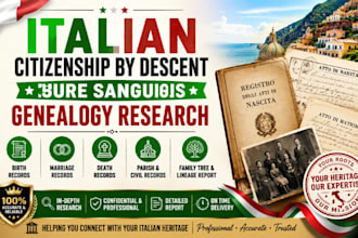 research italian citizenship by descent jure sanguinis genealogy records