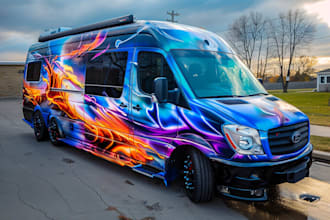 professionally, van, truck, car warp design, vehicle wrap