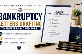 draft a professional letter to trustees and creditors for bankruptcy cases