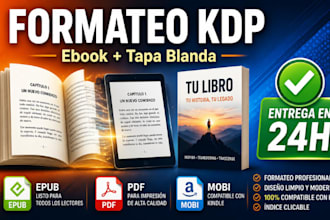 formateo para KDP ebook tapa bland libros en español