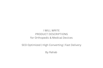 write SEO orthopedic product descriptions
