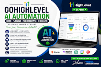 set up gohighlevel ai automation, CRM, funnels and workflows