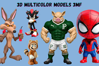 make multicolor 3dmodel, convert stl to 3mf file for bambu ams prusa mmu in 24h