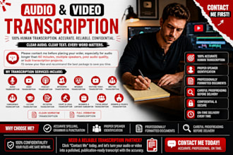 transcribe audio and do accurate video transcription, audio or video to text