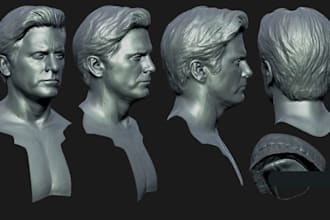 covert 2d to 3d head bust model 2d to 3d character model picture to 3d