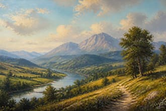 hand paint a custom landscape oil painting on canvas
