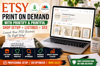 set up etsy print on demand with printify and printful