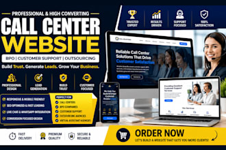 build call center website, bpo website, customer support and outsourcing website