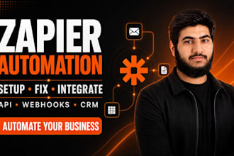 setup or fix zapier zaps, webhooks, API and CRM automation