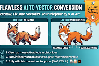 recreate ai generated art and designs into vector