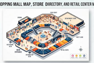 create shopping mall map, store directory and retail  center map