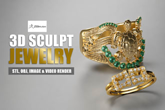 3d jewelry cad design 3d ring model pendant step file 3d printing manufacturing