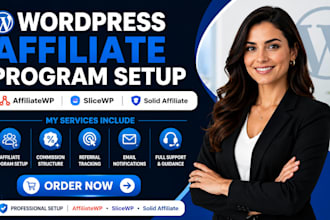 set up wordpress affiliate program, affiliatewp, slicewp and solid affiliate