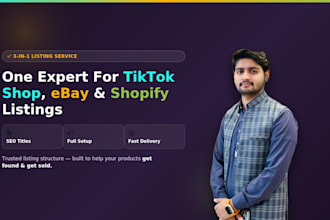 tiktok shop,ebay,and shopify product listing