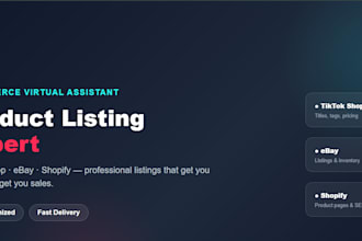 tiktok shop,ebay,and shopify product listing