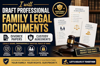 draft professional family legal documents, divorce papers and custody agreements