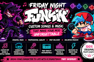 create custom friday night funkin fnf song, chromatics, vocals, instrument