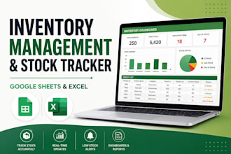 create inventory management and stock tracker in google sheets and excel
