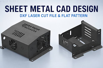create sheet metal cad design, dxf laser cut file and flat pattern in solidworks