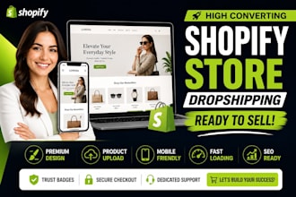 design redesign shopify store, build shopify website dropshipping store, product
