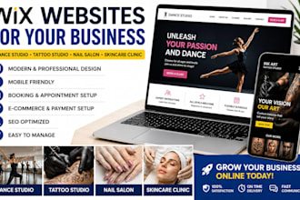 design create dance studio tattoo studio nail salon skincare clinic wix website