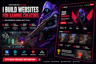 build a professional modern website for esports or gaming creators