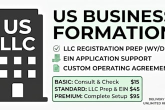do US business formation, llc registration, and obtain ein number