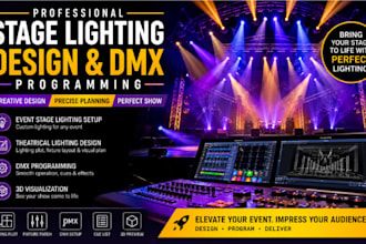 design event stage lighting setup theatrical lighting design and dmx programming