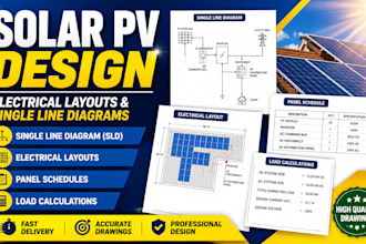 design solar pv electrical layouts and single line diagrams