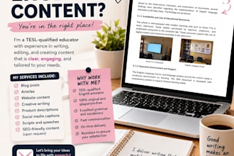 write english articles, blogpost, creative writing