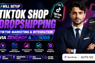 setup tiktok shop dropshipping tiktok marketing integration via zendrop autods