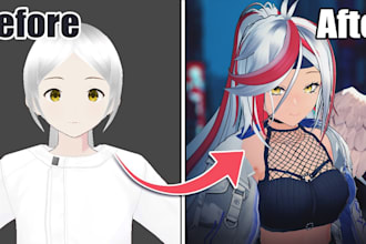 create 3d character models for vtuber, anime, 3d rigging, vroid or vrchat
