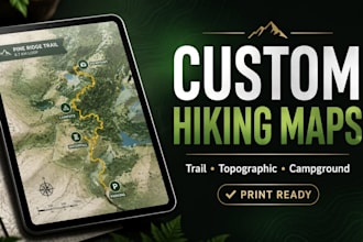 create professional hiking trail maps for parks and tourism