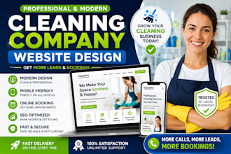 build a professional website for cleaning companies and maid services