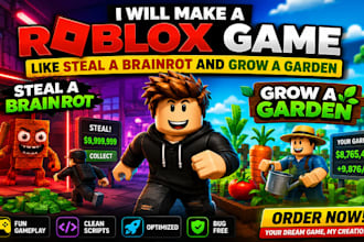 make a roblox game like steal a brainrot and grow a garden