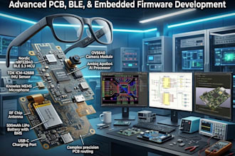 design ai wearable electronics, smart glasses pcb, ble and embedded firmware