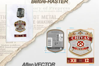 vectorize low quality graphics and fix vector files