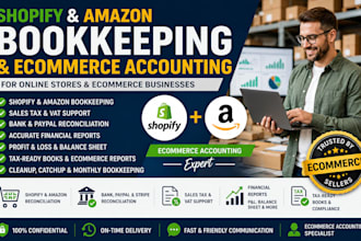 shopify amazon bookkeeping, sales tax and ecommerce accounting in quickbook xero