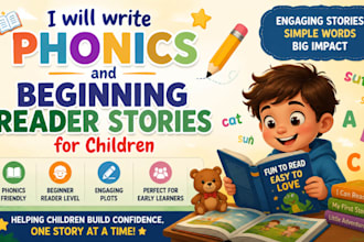 write phonics and beginning reader stories for children
