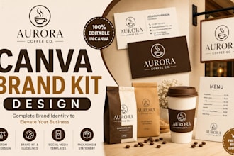 custom canva brand kit design social media template instagram brand identity kit