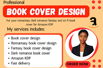 design romantasy, dark romance, sci fi and fantasy book cover for amazon KDP