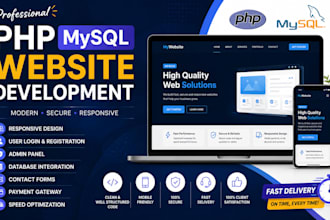 develop a responsive PHP mysql website with HTML CSS
