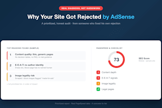 audit why your website got rejected by adsense and give you the fix